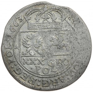 Jan II Kazimierz, tymf 1663, Lwów lub Kraków, rozetki kończą legendy na awersie (R2)