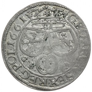 Jan II Kazimierz, szóstak 1661 GBA, Lwów, liczba I w nominale VI jest cyfrą arabską