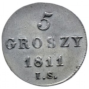 Księstwo Warszawskie, Fryderyk August I, 5 groszy 1811 IS