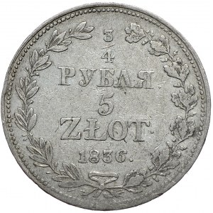 Zabór rosyjski, Mikołaj I, 3/4 rubla 5 złotych 1836 MW, Warszawa