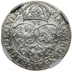 Zygmunt III Waza, szóstak 1599, Malbork, duża głowa, perfekcyjny