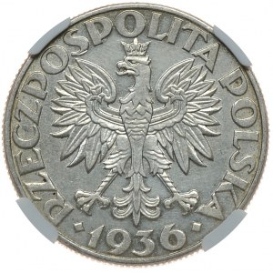 II Rzeczpospolita, 5 złotych 1936 żaglowiec