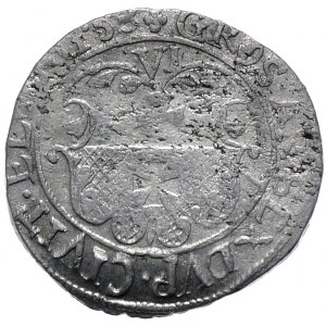 Okupacja szwedzka, Karol X Gustaw, szóstak 1658, Elbląg, wybity na krążku o mniejszej średnicy. Rzadkość !!!