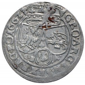Jan II Kazimierz, szóstak 1662 GBA, Lwów, szeroka korona, końcówka napisu na rew. PO i data 166Z (R3).
