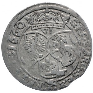 Jan II Kazimierz, szóstak 1660 TT, Bydgoszcz obwódki na awersie i rewersie (R1)