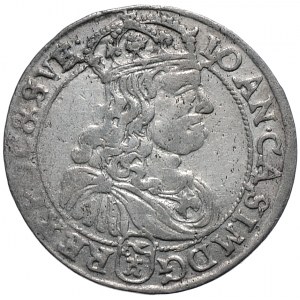 Jan II Kazimierz, szóstak 1667 TLB, Bydgoszcz, POL & SVE, kropki po bokach korony