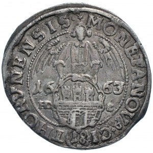 Jan II Kazimierz, ort 1663, Toruń, szeroki łańcuch, Order Św. Ducha (R5)