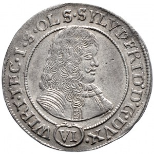 Śląsk, księstwo oleśnickie, Sylwiusz Fryderyk, 6 krajcarów 1674 SP, Oleśnica