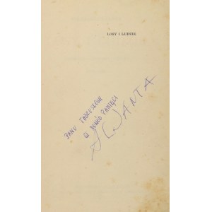 A. JANTA - Losy i ludzie. 1961. Dedykacja autora.