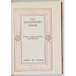 KOCHANOWSKI Jan - Poezje. Selezione e prefazione di Janusz Pelc. Varsavia 1979, Czytelnik. 16, p. 550, tabl. 1....