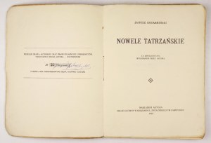 KOTARBIŃSKI J. - Nowele tatrzańskie. Avec 5 linoléorites. Signature de l'auteur. Exemplaire n° 37
