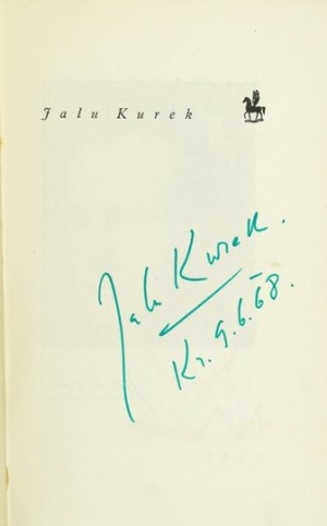 KUREK J. - Statuen des Windes - Widmung des Autors