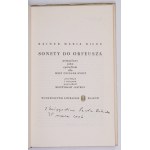 RILKE Rainer Maria - Sonnets à Orphée conçus comme une épitaphe pour Vera Ouckam Knopp. Traduits et précédés d'une introduction ...