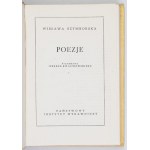 SZYMBORSKA Wisława - Poezje. Przedmowa Jerzego Kwiatkowskiego. Warszawa 1977. PIW. 16d, s. 200, [6]. opr, oryg....