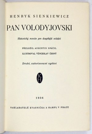 SIENKIEWICZ H. - Mr. Volodyjowski ... - In Czech. 1936