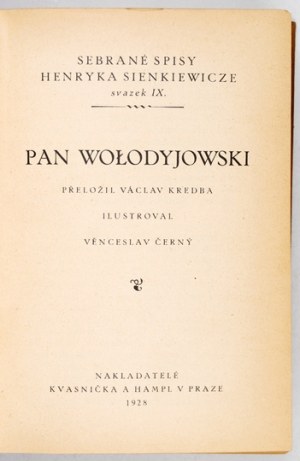 SIENKIEWICZ H. - Pan Wołodyjowski - auf Tschechisch. 1928