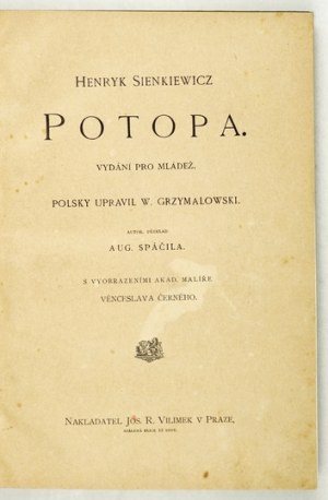 SIENKIEWICZ H. - Potop - en tchèque avec illustrations. [1906].