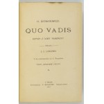 SIENKIEWICZ H. - Quo Vadis, sv. 1-3 (ve 2 svazcích) - česky s ilustracemi