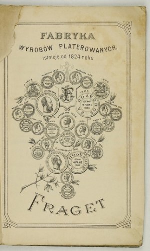 [FRAGET Jozef. price list of plated goods, on copper and new silver ...]. [Warsaw, not before 1896]. 8, s. [102]...
