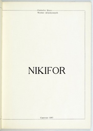 CBWA. Nikifor. 1967. catalogo della mostra.