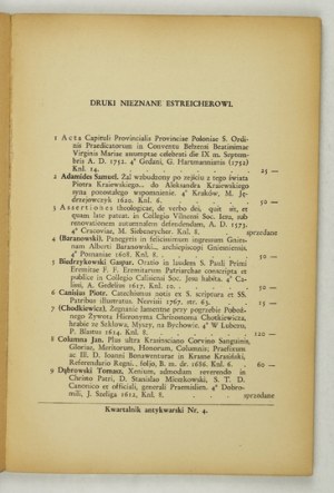 Antiquarian Quarterly. Lviv. Zygmunt Igel, Antykwarjat Lwowski. Editor. Dawid Igel. No. 4: Rozmaitości Polskie....