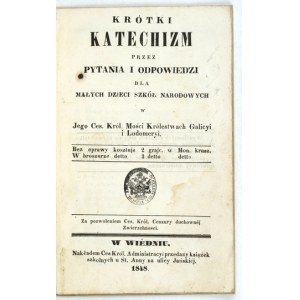 Krátký katechismus [...] 1838 - Estreicher nezaznamenává!