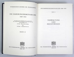 Die HABSBURGERMONARCHIE 1848-1918. bd. 2: Verwaltung und Rechtswesen. Wien 1975. verlag der Österreichischen Akademie de...