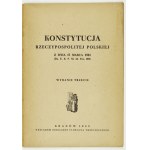 [CONSTITUTION DE MARS 3]. Constitution de la République de Pologne du 17 mars 1921 [...]. 3e éd. Cracovie 1948....
