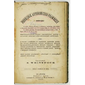 WEINSTOCK S. - Podręcznik autonomiczno-prawniczy [...] 1900