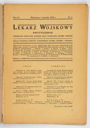 LEKARZ Wojskowy - soubor 13 čísel z let 1932-1934