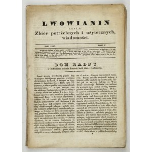 LWOWIANIN ie : Un recueil de nouvelles nécessaires et utiles. 1837 - Lithographies, vues de Lviv
