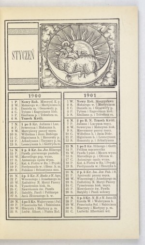 Jubilejní ALMANACH Jagellonské univerzity s kalendářem na rok 1900 a 1901. Kraków 1900. sp. Wyd. Pol. 8, s. [...