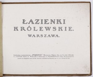 ŁAZIENKI Królewskie, Varsovie. Varsovie 1916. publié par 