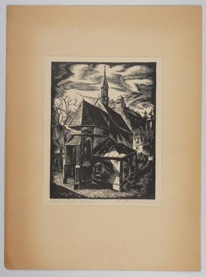 RACZYŃSKI St[anisław] - Kraków. 6 Holzschnitte ... [Krakau, Ende der 1940er Jahre?]. 4, Tafel 6. oryg....