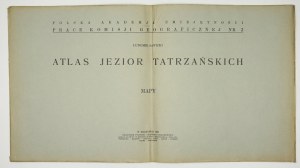 SAWICKI Ludomir - Atlas des lacs des Tatras. Cartes. Kraków 1929. PAU. 4 podł., carte 7. oryg....