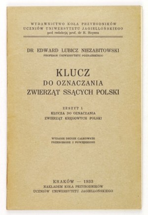 KLUCZ do oznaczania zwierząt kręgowych Polski. Z. 1-2. Wyd. II całkowicie przerobione i powiększone. Z....