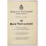 IV Tatra Rally August 23-25, 1946 - program