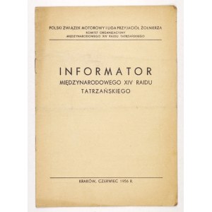 Międzynarodowy XIV Rajd Tatrzański. Informator ... 1956