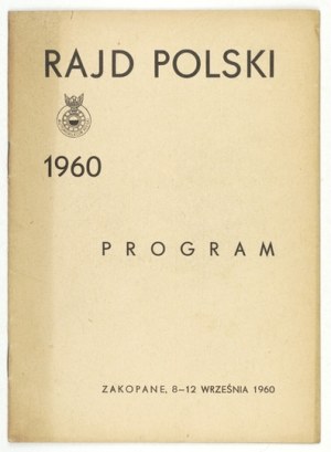 XX RAJD Polski. Program zawodów 1960