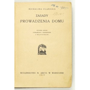 ULANICKA M. - Zásady hospodárenia v domácnosti. 1929