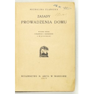 ULANICKA M. - Zásady hospodaření. 1929