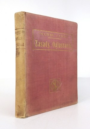 LANGER O. - Zasady ogłaszania. 1927 - Podręcznik reklamy