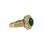 Zlatý prsten smaragd 1,10ct, diamanty 1,28ct