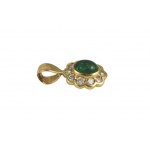 Gold pendant marquise emerald 1.26ct, diamonds ł.0.70ct