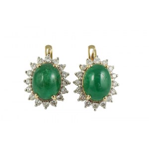 Earrings emeralds 5.25ct diamonds 0.64ct H/Si