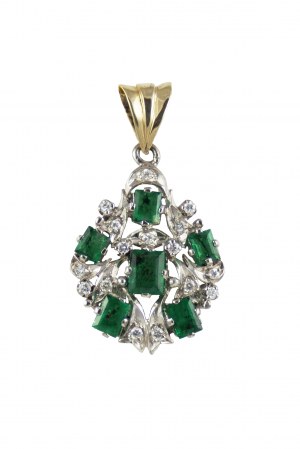 Ciondolo di smeraldi 1,73ct, diamanti ł.0,24ct