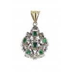 Pendant emeralds 1.73ct, diamonds ł.0.24ct
