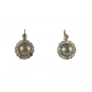 Náušnice 19. storočie barokové perly leukozafíry