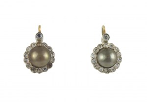 Earrings 19th century baroque pearls leucosaphires