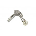 Pierścień perła Akoya fi 7.33mm brylanty 0.185ct G-H/VS-Si